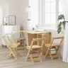 Ēdamistabas Krēsli, Saliekami, 4 Gab., Corona, Brūns, Priede Vidaxl