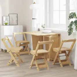 Ēdamistabas Krēsli, Saliekami, 4 Gab., Corona, Brūns, Priede Vidaxl