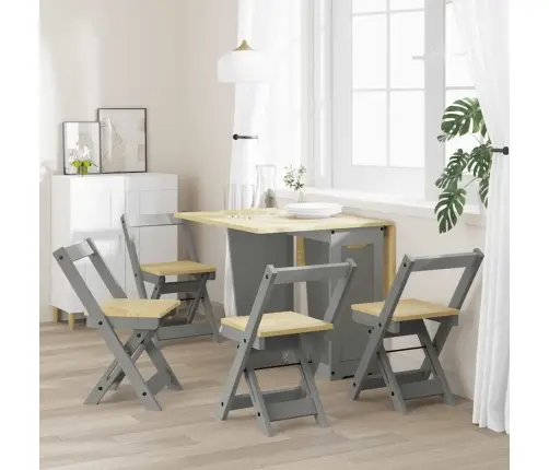 Ēdamistabas Krēsli, Saliekami, 4 Gab., Corona, Pelēks, Priede Vidaxl