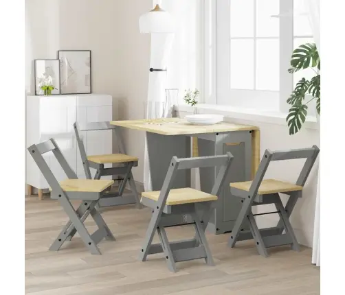 Ēdamistabas Krēsli, Saliekami, 4 Gab., Corona, Pelēks, Priede Vidaxl