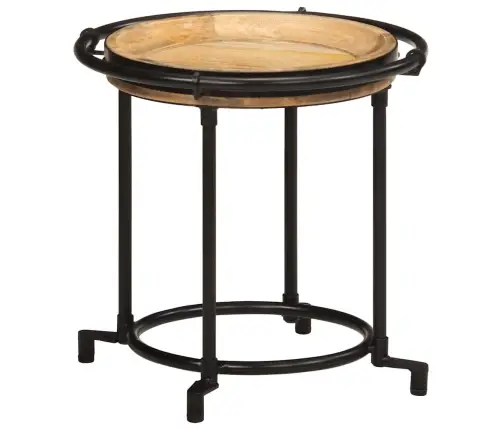 2 Gabalu Sānu Galda Komplekts Masīvkoka Mango Vidaxl