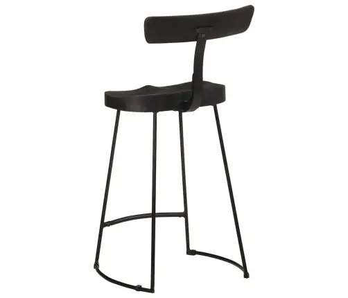 Baro Taburetės, 2Vnt., Juodos, 49X43X88 cm Medžio Masyvo Mango