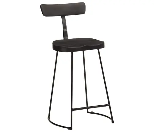 Baro Taburetės, 2Vnt., Juodos, 49X43X88 cm Medžio Masyvo Mango