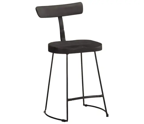 Baro Taburetės, 2Vnt., Juodos, 49X43X79 cm Medžio Masyvo Mango