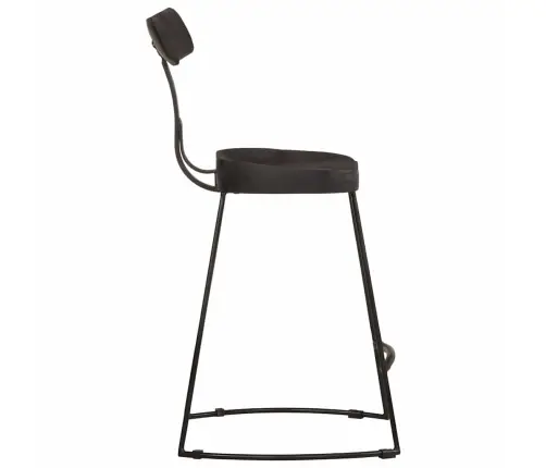 Baro Taburetės, 2Vnt., Juodos, 49X43X79 cm Medžio Masyvo Mango