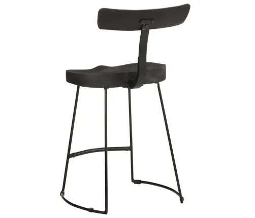 Baro Taburetės, 2Vnt., Juodos, 49X43X79 cm Medžio Masyvo Mango