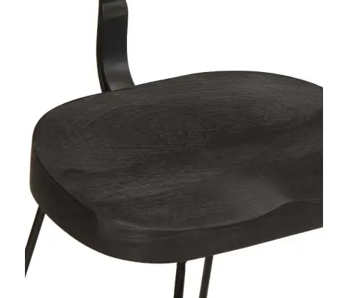 Baro Taburetės, 2Vnt., Juodos, 49X43X79 cm Medžio Masyvo Mango