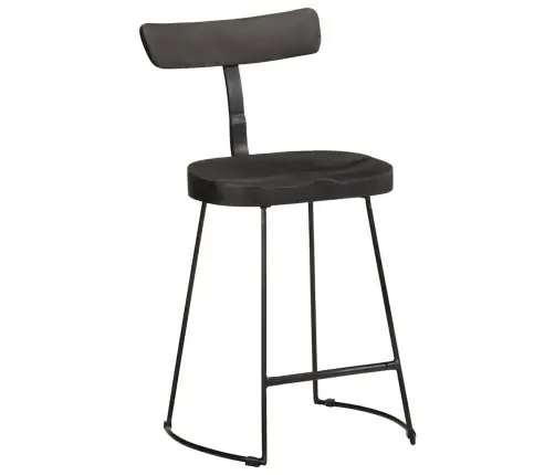 Baro Taburetės, 2Vnt., Juodos, 49X43X79 cm Medžio Masyvo Mango