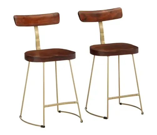 Baro Taburetės, 2Vnt., 49X43X79 cm Medžio Masyvo Mango Baro Taburetės, 2Vnt., 49X43X79 cm Medžio Masyvo Mango