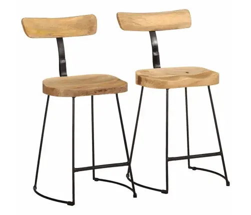 Baro Taburetės, 2Vnt., 49X43X79 cm Medžio Masyvo Mango