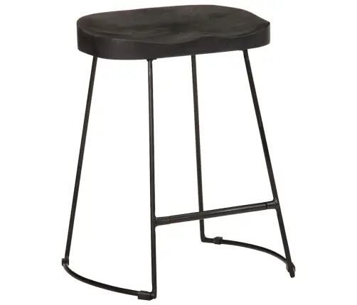 Bāra Krēsli, 2 Gab., Melni, 46X38X52 Cm, Mango Masīvkoks Vidaxl