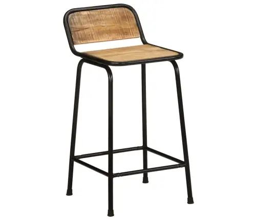 Bāra Krēsli 2 Gab 46X35,5X80 Cm Masīvkoka Raupja Mango Vidaxl