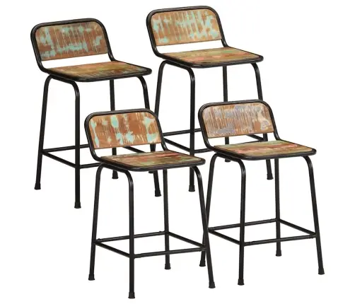 Baro Taburetės, 4Vnt., 46X35,5X70 cm Perdirbtos Medienos