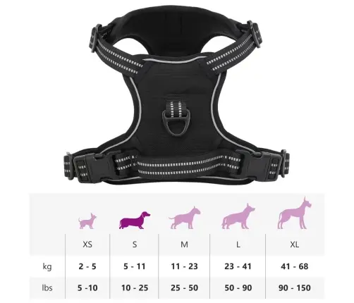 Diržai Šunims Su Atspindinčiomis Juostelėmis, Juodi, S