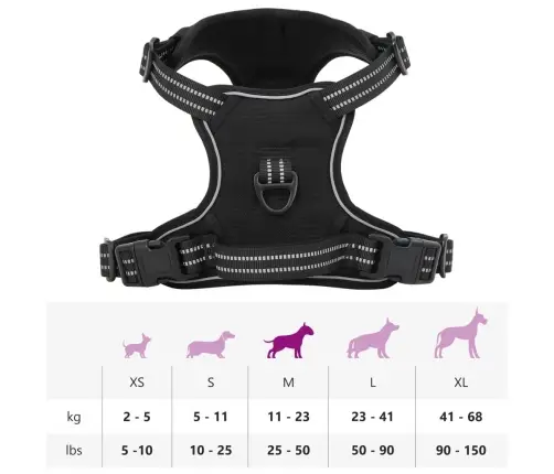 Diržai Šunims Su Atspindinčiomis Juostelėmis, Juodi, M