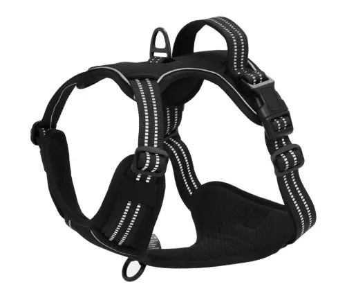 Suņu Siksnas Ar Pavadu Un Kakla Siksnu, Regulējamas, Melnas, S Vidaxl