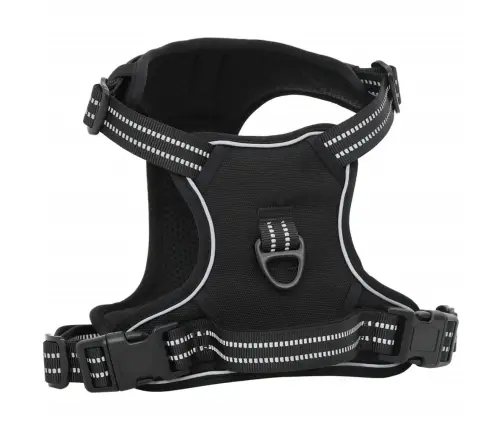 Suņu Siksnas Ar Pavadu Un Kakla Siksnu, Regulējamas, Melnas, M Vidaxl