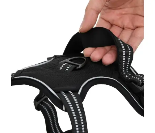 Suņu Siksnas Ar Pavadu Un Kakla Siksnu, Regulējamas, Melnas, M Vidaxl