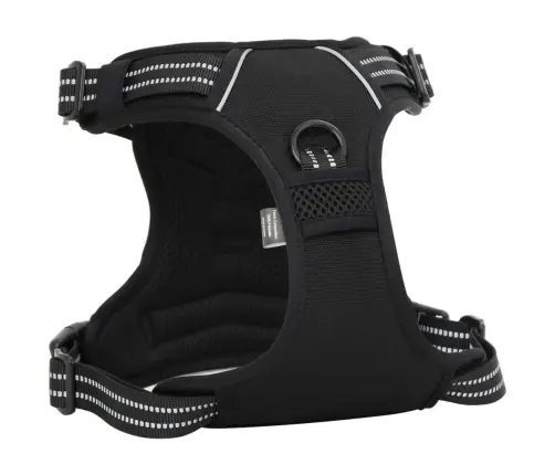 Suņu Siksnas Ar Pavadu Un Kakla Siksnu, Regulējamas, Melnas, M Vidaxl