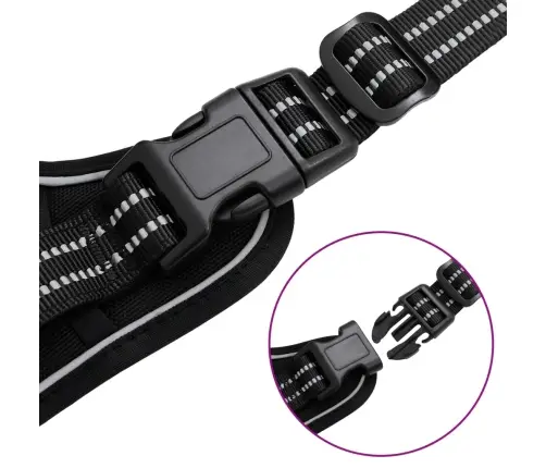 Suņu Siksnas Ar Pavadu Un Kakla Siksnu, Regulējamas, Melnas, M Vidaxl