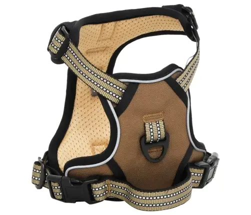 Suņu Siksnas Ar Pavadu Un Kakla Siksnu, Regulējamas, Brūnas, M Vidaxl