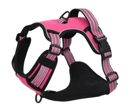 Koera Traksid Rihma Ja Kaelarihmaga, Reguleeritav, Roosa M