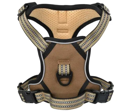 Suņu Siksnas Ar Pavadu Un Kakla Siksnu, Regulējamas, Brūnas, L Vidaxl