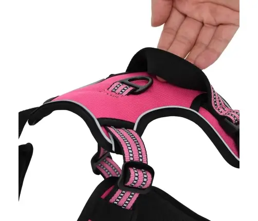 Suņu Siksnas Ar Pavadu Un Kakla Siksnu, Regulējamas, Rozā, L Vidaxl