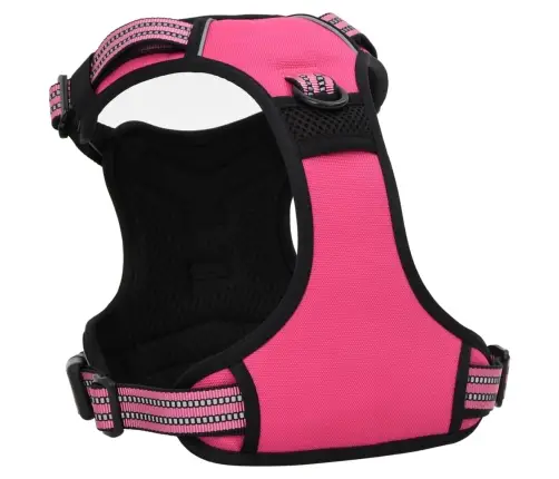Suņu Siksnas Ar Pavadu Un Kakla Siksnu, Regulējamas, Rozā, L Vidaxl