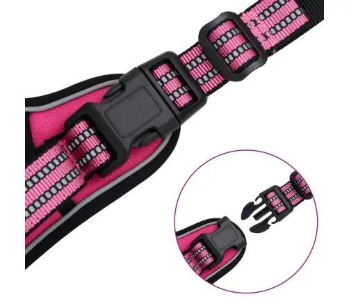 Suņu Siksnas Ar Pavadu Un Kakla Siksnu, Regulējamas, Rozā, L Vidaxl