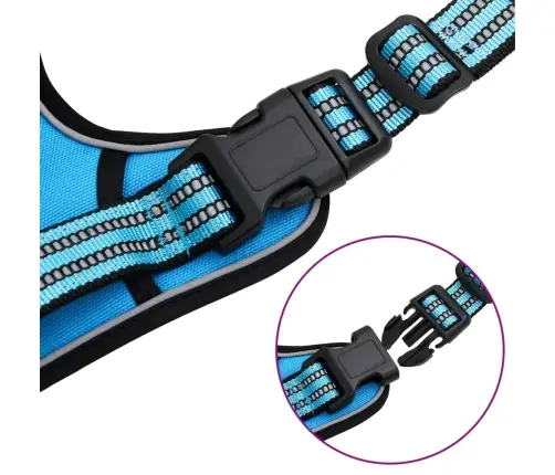 Suņu Siksnas Ar Pavadu Un Kakla Siksnu, Regulējamas, Zilas, Xl Vidaxl