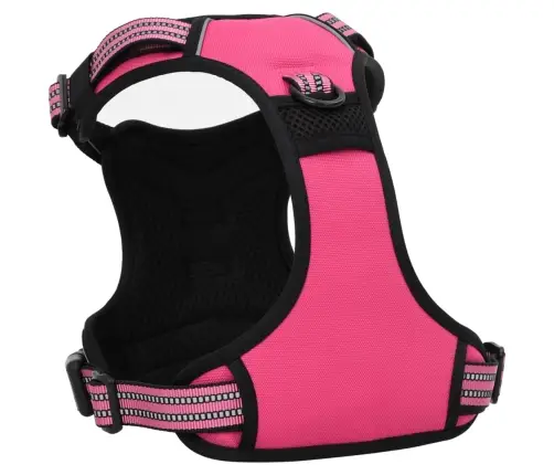 Suņu Siksnas Ar Pavadu Un Kakla Siksnu, Regulējamas, Rozā, Xl Vidaxl