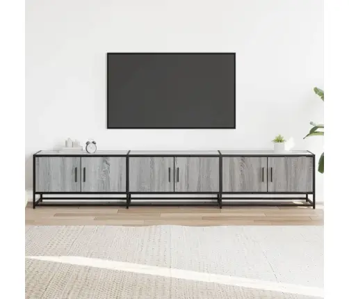 Tv Skapītis, Pelēka Ozolkoka, 210X35X41 Cm, Inženierijas Koks Vidaxl