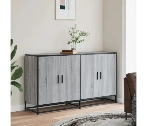 Kumode, Pelēka Ozolkoka, 134X35X76 Cm, Inženierijas Koks Vidaxl