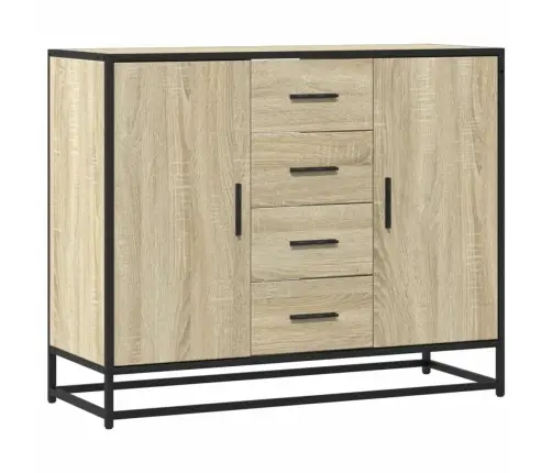 Kumode, Ozolkoka Krāsa, 92X35X76 Cm, Inženierijas Koks Vidaxl