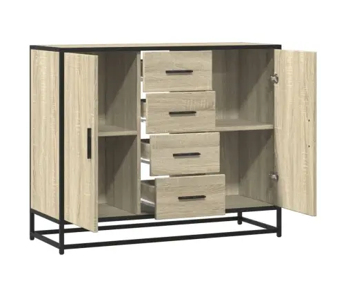 Kumode, Ozolkoka Krāsa, 92X35X76 Cm, Inženierijas Koks Vidaxl