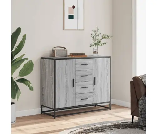 Kumode, Pelēka Ozolkoka, 92X35X76 Cm, Inženierijas Koks Vidaxl