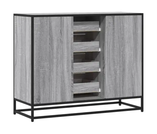 Kumode, Pelēka Ozolkoka, 92X35X76 Cm, Inženierijas Koks Vidaxl