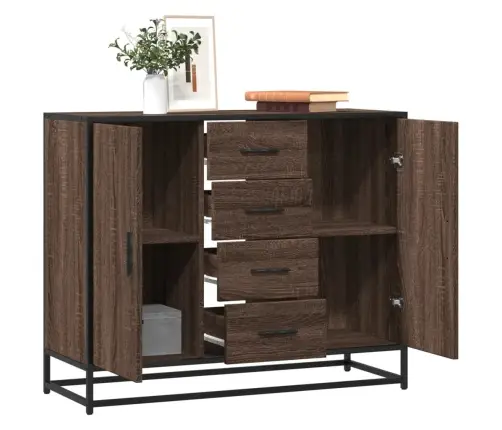 Kumode, Ozolkoka Krāsa, 92X35X76 Cm, Inženierijas Koks Vidaxl