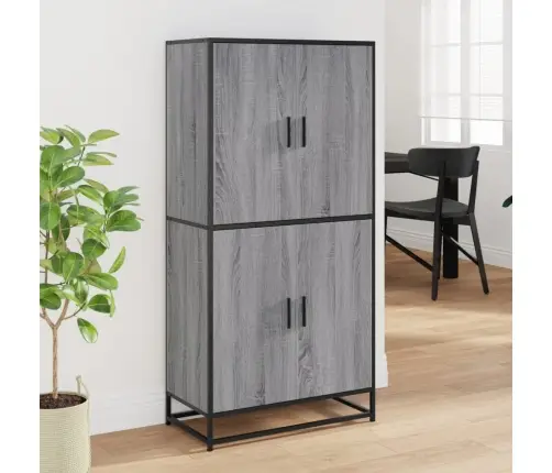 Augstā Dēlis Pelēka Ozolkoka 68X35X139 Cm Inženierijas Koks Vidaxl