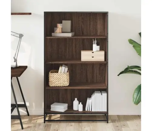 Grāmatu Plaukts, Brūna Ozola, 80,5X35X139 Cm, Inženierijas Koks Vidaxl