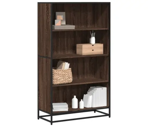 Grāmatu Plaukts, Brūna Ozola, 80,5X35X139 Cm, Inženierijas Koks Vidaxl