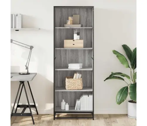 Knygų Spinta, Pilka Ąžuolo, 60X35X170,5cm Apdirbta Mediena