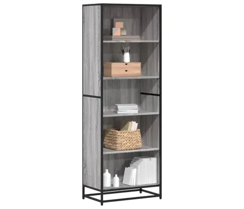 Knygų Spinta, Pilka Ąžuolo, 60X35X170,5cm Apdirbta Mediena