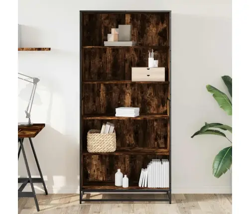 Grāmatplaukts, Ozola Krāsa, 80,5X35X170,5 Cm, Inženierijas Koks Vidaxl