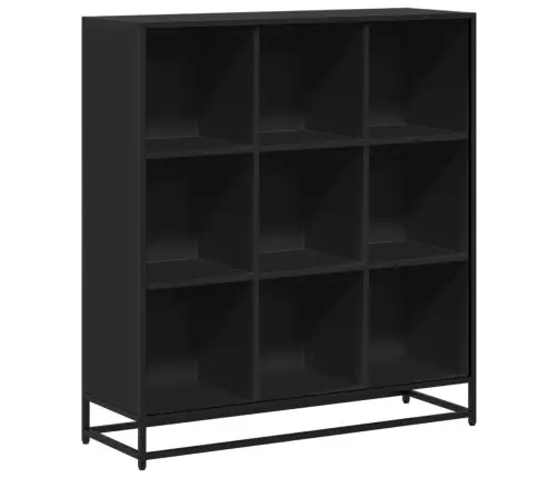Grāmatplaukts Melns 97,5X33X107,5 Cm Inženierijas Koks&Metāls Vidaxl