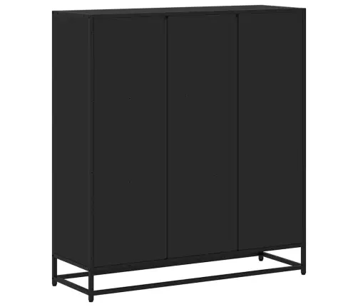 Grāmatplaukts Melns 97,5X33X107,5 Cm Inženierijas Koks&Metāls Vidaxl