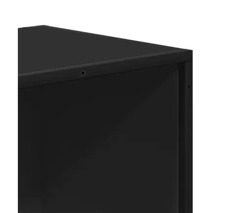 Grāmatplaukts Melns 97,5X33X107,5 Cm Inženierijas Koks&Metāls Vidaxl