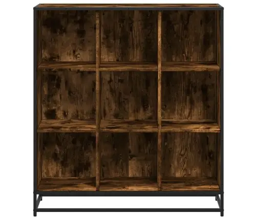 Grāmatu Skapis Kūpināts Ozols Inženierijas Koks Un Metāls Vidaxl