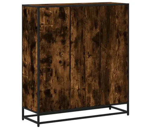 Grāmatu Skapis Kūpināts Ozols Inženierijas Koks Un Metāls Vidaxl